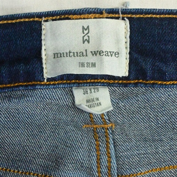 Mutual Weave 36 x 29 The Slim Dark Wash Flex Denim Jeans - Picture 3 of 7